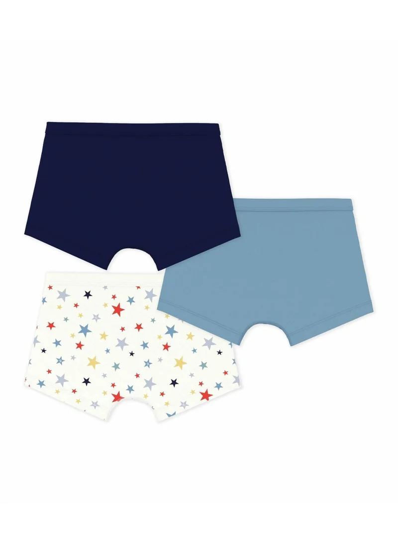 Petit Bateau Pack of children's star print cotton boxers with covered waistbands